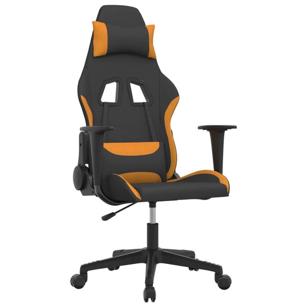 vidaXL Chaise de jeu de massage Noir et orange Tissu