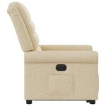 vidaXL Fauteuil inclinable électrique crème tissu