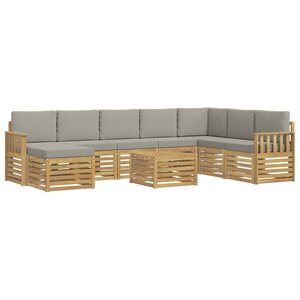 vidaXL Ensemble de canapés d'extérieur 7 pc Blanc et gris clair