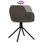 vidaXL Chaises pivotantes à manger lot de 2 Gris foncé Velours