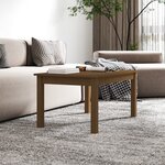 vidaXL Table basse Marron miel 80x50x40 cm Bois massif de pin
