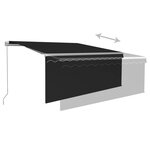 vidaXL Auvent manuel rétractable avec store 3x2 5 m Anthracite
