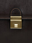 Cartable Hype  en cuir - KATANA - 2 soufflets - 38 cm - 63025-Chocolat