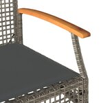 vidaXL Salon de jardin 4 Pièces avec coussins Gris Résine tressée