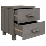 vidaXL Table de chevet HAMAR Gris clair 40x35x44 5 cm Bois pin massif