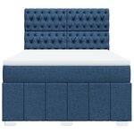 vidaXL Sommier à lattes de lit avec matelas Bleu 140x200 cm Tissu
