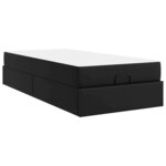 vidaXL Cadre de lit avec matelas Noir 80 x 200 cm Faux cuir