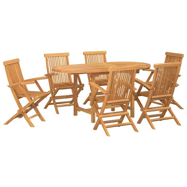 vidaXL Ensemble de salle à manger pour jardin 7 Pièces Marron