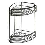 Metaltex Étagère de douche d'angle à 2 niveaux Noir
