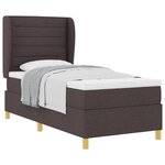 vidaXL Lit à ressorts avec matelas gris foncé 90x190 cm Marron foncé