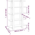 vidaXL Bibliothèque/Séparateur de pièce Gris béton 100x30x160 cm