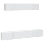 vidaXL Ensemble de meubles TV 4 Pièces Blanc brillant Bois d'ingénierie