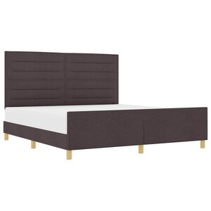 vidaXL Cadre de lit avec tête de lit Marron foncé 180 x 200 cm tissu