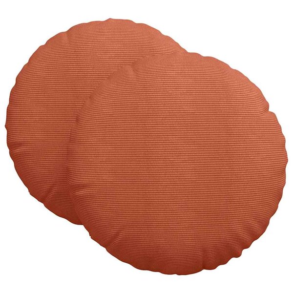 vidaXL Coussins de siège 2 pc Tissu en velours côtelé Rouge orange