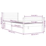 vidaXL Cadre de lit sans matelas marron miel bois massif 75x190 cm