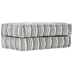 vidaXL Pouf 100x100x20 cm Gris rayé Tissu