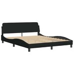 vidaXL Cadre de lit avec LED sans matelas noir 160x200 cm tissu