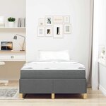vidaXL Cadre de lit avec matelas Gris foncé 120 x 190 cm tissu