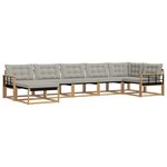 vidaXL Ensemble de canapés d'extérieur 7 pc Blanc et gris clair