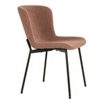 2 chaises de salle à manger rouille en polyester bouclé avec pieds noirs