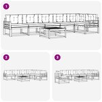 vidaXL Ensemble de canapés d'extérieur 7 Pièces Blanc et anthracite