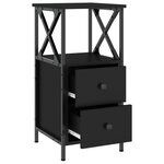 vidaXL Tables de chevet 2 Pièces noir 34x35 5x70 cm bois d'ingénierie