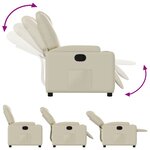 vidaXL Fauteuil inclinable Crème Similicuir