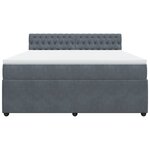 vidaXL Sommier à lattes de lit et matelas Gris foncé 180x200cm Velours