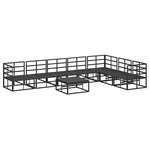 vidaXL Ensemble de canapé de jardin 8 Pièces Noir 70 x 70 x 32 cm