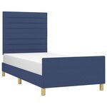 vidaXL Cadre de lit sans matelas bleu 100x200 cm tissu