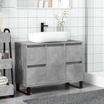 vidaXL Armoire de lavabo salle de bain gris béton 80x33x60 cm
