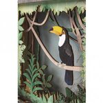 Kit bois cadre à motif3D Toucan  FSC100  nature  24x24x6 5cm  11 parties  boîte 1kit