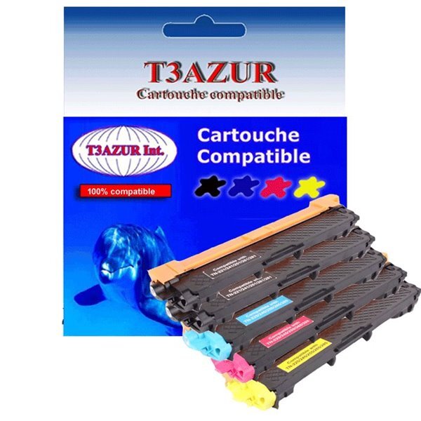 5 Toners compatibles avec Brother TN241 TN245 pour Brother MFC9340CDW, MFC9342CDW - T3AZUR