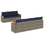 vidaXL Salon de jardin 8 Pièces avec coussins gris résine tressée