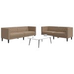 vidaXL Ensemble de canapé Chesterfield 2 Pièces cappuccino similicuir