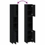 Meuble de salle de bain vidaXL Chêne Noir 30x30x183 5 cm Bois d'ingénierie
