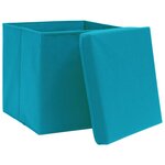 vidaXL Boîtes de rangement avec couvercles 10Pièces 28x28x28cm Bleu azuré