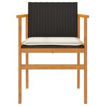 vidaXL Chaises de jardin coussins lot de 2 noir résine tressée et bois