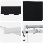 vidaXL Auvent Rétractable Automatique Noir 450x350 cm