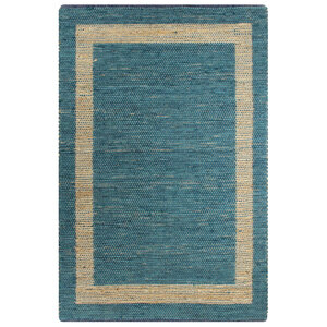 vidaXL Tapis fait à la main jute bleu 160x230 cm