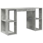 vidaXL Bureau Gris béton 130 x 50.5 x 75 cm Bois d'ingénierie