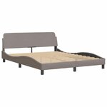 vidaXL Cadre de lit avec LED sans matelas taupe 160x200 cm tissu