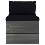 vidaXL Salon palette de jardin 2 Pièces avec coussins Bois de pin massif