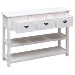 vidaXL Buffet Blanc antique 108x30x76 cm Bois de Paulownia massif