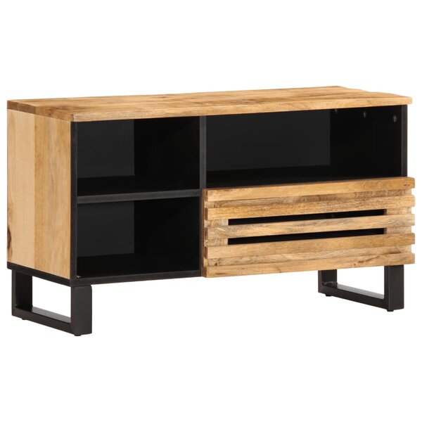 vidaXL Meuble TV 80x34x46 cm bois massif de manguier brut