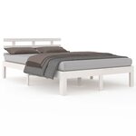 vidaXL Cadre de lit Blanc Bois massif 120x190 cm Petit double