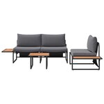 vidaXL Ensemble de salle à manger pour jardin 3 Pièces Anthracite Acier