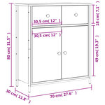 vidaXL Buffet chêne marron 70x30x80 cm bois d'ingénierie