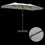 vidaXL Parasol de jardin Couleur sable 385 x 209 x 244 cm tissu