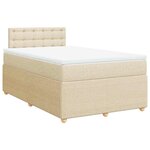 vidaXL Sommier à lattes de lit avec matelas Crème 120x200 cm Tissu